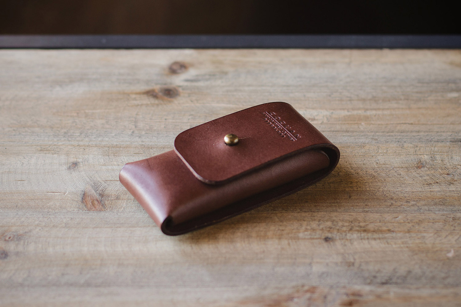 Funda de navaja de bolsillo de cuero